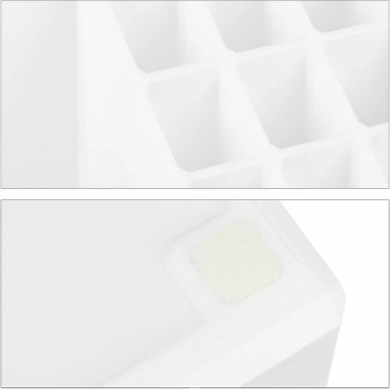 Relaxdays Make-up Organizer - Tweedelig - Cosmetica Opbergdoos - Wit 11 Relaxdays Make-up Organizer - Tweedelig - Cosmetica Opbergdoos - Wit - Afbeelding 11