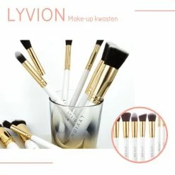 LYVION Make-up Kwasten Geschenkset 10-delig Synthetisch Haar - Wit En Goud -Maybelline-winkel 550x550 1039