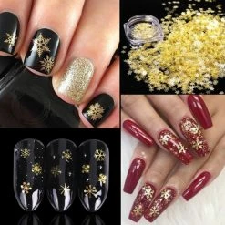 GUAP?? GUAP Nail Art | Nagel Decoratie | Nagel Steentjes | Gouden Kerst Vlokken | Nail Art Stickers | Nagelstickers -Maybelline-winkel 550x550 1091
