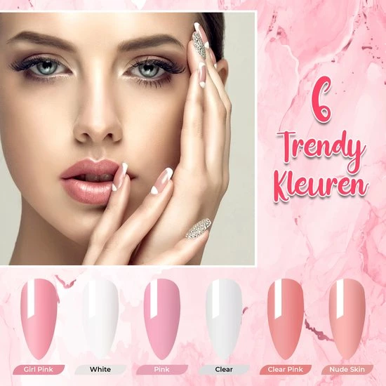 Luneya Polygel Kit - 6 Kleuren - Polygel Nagels Starterspakket - Tasje - Incl. UV LED Lamp 8 Luneya Polygel Kit - 6 Kleuren - Polygel Nagels Starterspakket - Tasje - Incl. UV LED Lamp - Afbeelding 8