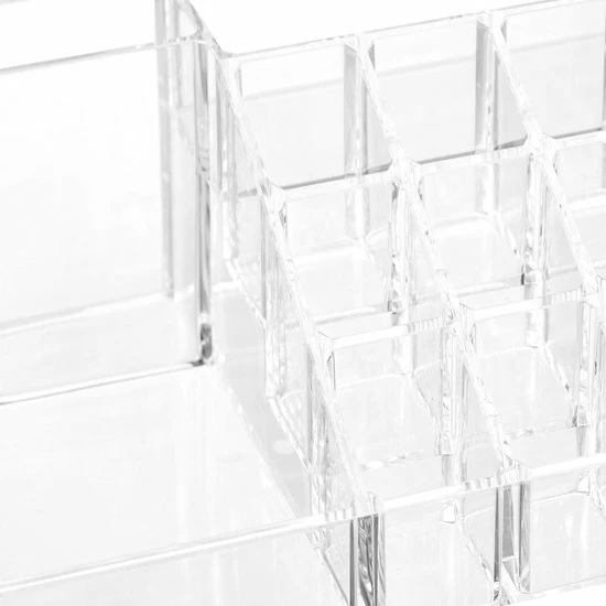 Relaxdays Make-up Organizer - Tweedelig - Cosmetica Opbergdoos - Transparant 4 Relaxdays Make-up Organizer - Tweedelig - Cosmetica Opbergdoos - Transparant - Afbeelding 4