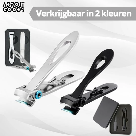 AdroitGoods Nagelknipper Set - Nageltang - Nagelschaar - Kalknagels - Teennagel - Pedicure - Incl. Nagelvijl - Grijs 9 AdroitGoods Nagelknipper Set - Nageltang - Nagelschaar - Kalknagels - Teennagel - Pedicure - Incl. Nagelvijl - Grijs - Afbeelding 9