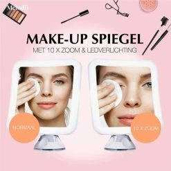 Melodii ML10X - Make Up Spiegel Met LED Verlichting - Scheerspiegel - 10x Vergroting - Met Tru-Daylight Verlichting - Voor Hem En Voor Haar -Maybelline-winkel 550x550 381