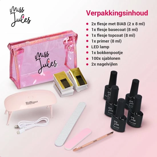 Miss Jules BIAB Starter Pakket Builder In A Bottle BIAB Nagel Builder Gel BIAB Nagellak Startersset Met Lamp 5 Miss Jules BIAB Starter Pakket Builder In A Bottle BIAB Nagel Builder Gel BIAB Nagellak Startersset Met Lamp - Afbeelding 5