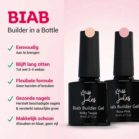 Miss Jules BIAB Starter Pakket Builder In A Bottle BIAB Nagel Builder Gel BIAB Nagellak Startersset Met Lamp 6 Miss Jules BIAB Starter Pakket Builder In A Bottle BIAB Nagel Builder Gel BIAB Nagellak Startersset Met Lamp - Afbeelding 6