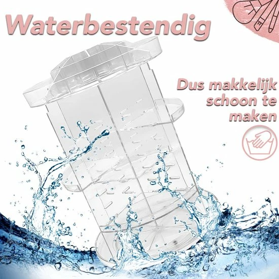 AWEMOZ Make-Up Organizer - Beauty Organizer Voor Make Up - 360 Roterend - Opbergbox - Opbergdoos Cosmetica - Sieradendoos - Nagellak - Lippenstift - Transparant - Cadeau Voor Vrouw 3 AWEMOZ Make-Up Organizer - Beauty Organizer Voor Make Up - 360 Roterend - Opbergbox - Opbergdoos Cosmetica - Sieradendoos - Nagellak - Lippenstift - Transparant - Cadeau Voor Vrouw - Afbeelding 3