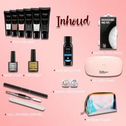 Luneya Polygel Kit - Black Pink Edition - 6 Kleuren - Polygel Nagels Starterspakket - Tasje - Incl. UV LED Lamp -Maybelline-winkel 550x550 447