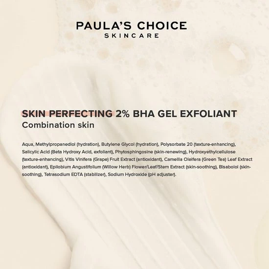 Paula's Choice Skin Perfecting 2% BHA Gel Exfoliant - Met Salicylzuur - Gecombineerde Huid - 100 Ml 5 Paula's Choice Skin Perfecting 2% BHA Gel Exfoliant - Met Salicylzuur - Gecombineerde Huid - 100 Ml - Afbeelding 5
