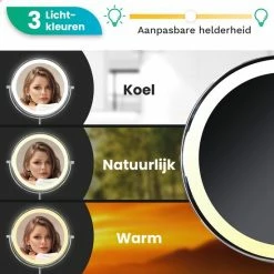 Personal Care Make Up Spiegel Met Led Verlichting - 10X Vergroting - Wandspiegel Rond - Scheerspiegel Wandmodel - Badkamer - Douche - Chroom -Maybelline-winkel 550x550 487