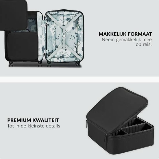 Confibel Cosmetica Koffer - Make-up Koffer Met Verstelbare Vakken - Visagie En Nagelstyliste Beauty Koffer - 26x23x9CM 5 Confibel Cosmetica Koffer - Make-up Koffer Met Verstelbare Vakken - Visagie En Nagelstyliste Beauty Koffer - 26x23x9CM - Afbeelding 5