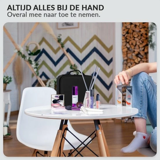 Confibel Cosmetica Koffer - Make-up Koffer Met Verstelbare Vakken - Visagie En Nagelstyliste Beauty Koffer - 26x23x9CM 8 Confibel Cosmetica Koffer - Make-up Koffer Met Verstelbare Vakken - Visagie En Nagelstyliste Beauty Koffer - 26x23x9CM - Afbeelding 8