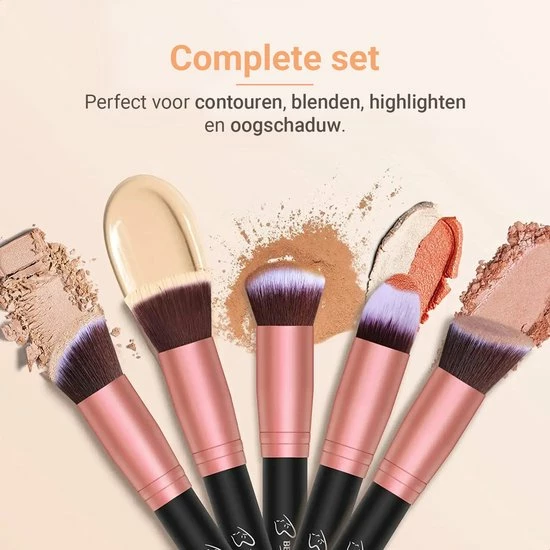 Bestope Make Up Kwasten Set Met Beauty Blenders 16 Delig - Brush Set - Kwasten Reiniger - Ros Goud 10 Bestope Make Up Kwasten Set Met Beauty Blenders 16 Delig - Brush Set - Kwasten Reiniger - Ros Goud - Afbeelding 10