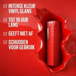Maybelline New York - SuperStay Vinyl Ink Lipstick - 15 Peachy - Rood - Langhoudende Lippenstift - 4,2 Ml -Maybelline-winkel 550x550 725