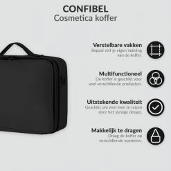 Confibel Cosmetica Koffer - Make-up Koffer Met Verstelbare Vakken - Visagie En Nagelstyliste Beauty Koffer - 40x30x14CM -Maybelline-winkel 550x550 832