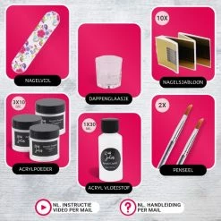 Miss Jules - Acryl Nagels Starterspakket - Wit, Roze & Transparant - Professionele Kunstnagels 12 Miss Jules - Acryl Nagels Starterspakket - Wit, Roze & Transparant - Professionele Kunstnagels -Maybelline-winkel 550x550 894