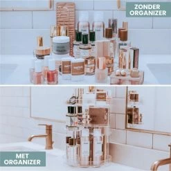The Tranquil Abode Tranquil Abode Make Up Organizer Transparant - 360 Graden Roterende Displaystandaard - Sieradendoos - Makeup & Nagellak Organizer - Make Up Koffer - Acryl -Maybelline-winkel 550x550 907