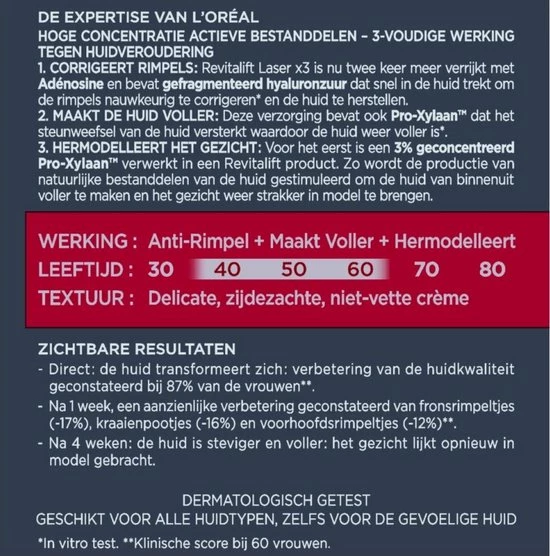 L’Oréal Paris Skin Expert Revitalift Laser X3 Anti-rimpel Dagcrème - 50 Ml 12 L’Oréal Paris Skin Expert Revitalift Laser X3 Anti-rimpel Dagcrème - 50 Ml - Afbeelding 12