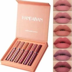 Handaiyan Set Van 6 X Matte Lip Gloss Nude | Lipgloss Matte Set | Waterproof | Nude Kleuren