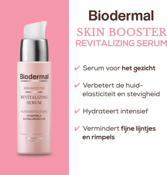 Biodermal Skin Booster Revitalizing Serum Verbetert Zo De Huidelasticiteit En Stevigheid Met Hyaluronzuur En Vitamine A - Hyaluronzuur Serum 30ml 5 Biodermal Skin Booster Revitalizing Serum Verbetert Zo De Huidelasticiteit En Stevigheid Met Hyaluronzuur En Vitamine A - Hyaluronzuur Serum 30ml - Afbeelding 5