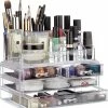 Relaxdays Make-up Organizer - Tweedelig - Cosmetica Opbergdoos - Transparant -Maybelline-winkel 550x584 1
