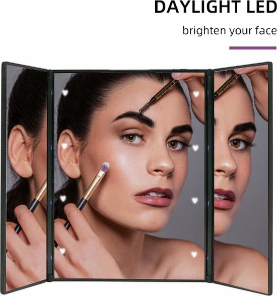 Fuegobird Spiegel Met LED Verlichting - Make-upspiegel - Zwart 5 Fuegobird Spiegel Met LED Verlichting - Make-upspiegel - Zwart - Afbeelding 5