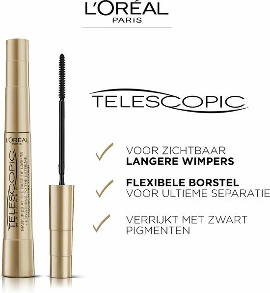 L?Or?al Paris L Or Al Paris Telescopic Mascara - Zwart 10 L?Or?al Paris L Or Al Paris Telescopic Mascara - Zwart - Afbeelding 10