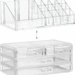 Relaxdays Make-up Organizer - Tweedelig - Cosmetica Opbergdoos - Transparant 31 Relaxdays Make-up Organizer - Tweedelig - Cosmetica Opbergdoos - Transparant -Maybelline-winkel 550x606 1