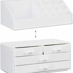 Relaxdays Make-up Organizer - Tweedelig - Cosmetica Opbergdoos - Wit 25 Relaxdays Make-up Organizer - Tweedelig - Cosmetica Opbergdoos - Wit -Maybelline-winkel 550x609 9