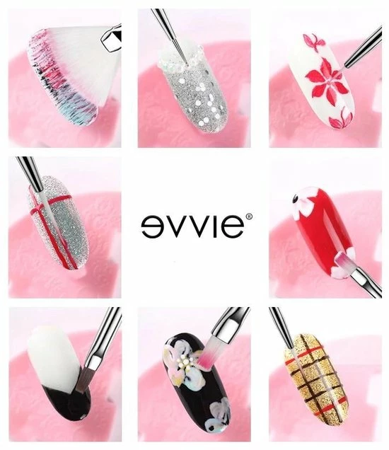 Evvie 20 Delige Nail Art Set - 15 Nailart Penselen En 5 Dotting Tools - Roze 3 Evvie 20 Delige Nail Art Set - 15 Nailart Penselen En 5 Dotting Tools - Roze - Afbeelding 3