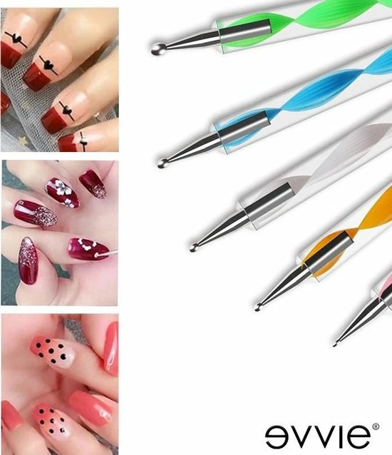 Evvie 20 Delige Nail Art Set - 15 Nailart Penselen En 5 Dotting Tools - Roze 4 Evvie 20 Delige Nail Art Set - 15 Nailart Penselen En 5 Dotting Tools - Roze - Afbeelding 4