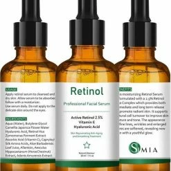 SIMIA? SIMIA Original Active Retinol Serum - Met Vitamine E & Hyaluronzuur - Gezichtsserum - Collageen - Anti Aging - Celvernieuwing - Anti-Acne - Tegen Mee-eters En Grove Pori N - Tegen Pigmentvlekken - 30ml 6 SIMIA? SIMIA Original Active Retinol Serum - Met Vitamine E & Hyaluronzuur - Gezichtsserum - Collageen - Anti Aging - Celvernieuwing - Anti-Acne - Tegen Mee-eters En Grove Pori N - Tegen Pigmentvlekken - 30ml -Maybelline-winkel 550x649