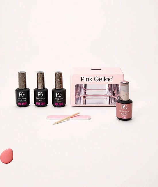 Pink Gellac | Starterspakket Met 1 Roze Kleur En LED Lamp + Manicure Set 1 Pink Gellac | Starterspakket Met 1 Roze Kleur En LED Lamp + Manicure Set