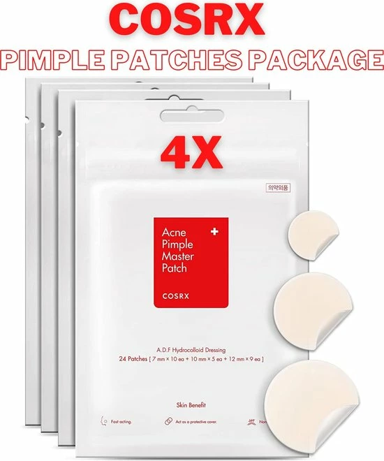 Merkloos COSRX Acne Pimple Master Package Set 4 Packs Of 24 Patches 1 Merkloos COSRX Acne Pimple Master Package Set 4 Packs Of 24 Patches