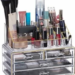 Relaxdays Make-up Organizer - Tweedelig - Cosmetica Opbergdoos + Lippenstift Houder - Zwart 27 Relaxdays Make-up Organizer - Tweedelig - Cosmetica Opbergdoos + Lippenstift Houder - Zwart -Maybelline-winkel 550x661