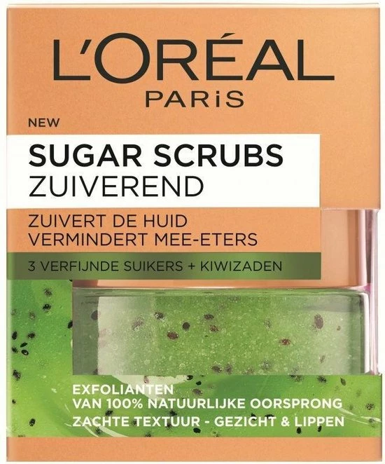 L?Or?al Paris L'Or Al Paris Skin Expert Sugar Scrub Zuiverend Met Kiwi - 2 X 50ml - Multiverpakking 5 L?Or?al Paris L'Or Al Paris Skin Expert Sugar Scrub Zuiverend Met Kiwi - 2 X 50ml - Multiverpakking - Afbeelding 5