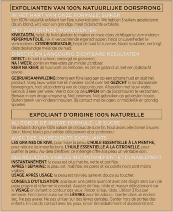 L?Or?al Paris L'Or Al Paris Skin Expert Sugar Scrub Zuiverend Met Kiwi - 2 X 50ml - Multiverpakking 3 L?Or?al Paris L'Or Al Paris Skin Expert Sugar Scrub Zuiverend Met Kiwi - 2 X 50ml - Multiverpakking - Afbeelding 3