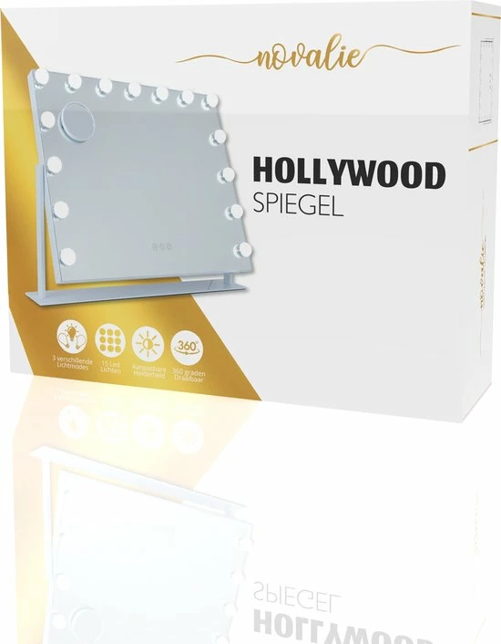 Novalie Hollywood Spiegel Met Verlichting - 65 Cm X 50 Cm - Make Up Spiegel Met Led Lampen Visagie Dimbaar / 3 Lichtstanden Voor Hem / Haar Cadeau 10x Vergroting Met Tru-Daylight Verlichting Wit 10 Novalie Hollywood Spiegel Met Verlichting - 65 Cm X 50 Cm - Make Up Spiegel Met Led Lampen Visagie Dimbaar / 3 Lichtstanden Voor Hem / Haar Cadeau 10x Vergroting Met Tru-Daylight Verlichting Wit - Afbeelding 10