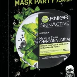 Garnier Skinactive Face Pure Charcoal Gezichtsmasker - 5 Stuks - Voordeelverpakking