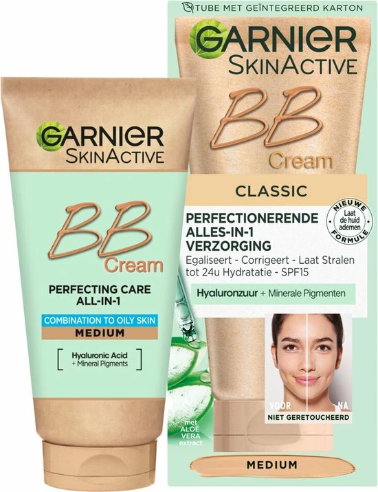 Garnier SkinActive - BB Cream Classic Light 5-in-1 Dagverzorging - 50ml - Getinte Dagcr Me 1 Garnier SkinActive - BB Cream Classic Light 5-in-1 Dagverzorging - 50ml - Getinte Dagcr Me