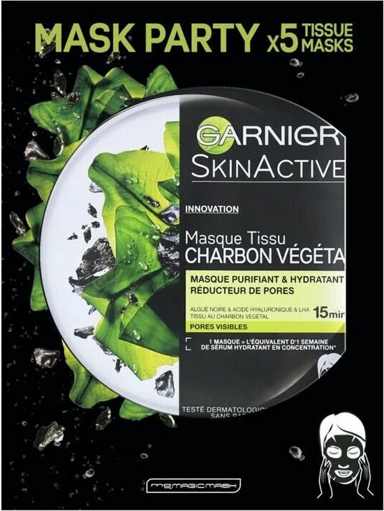 Garnier Skinactive Face Pure Charcoal Gezichtsmasker - 5 Stuks - Voordeelverpakking 12 Garnier Skinactive Face Pure Charcoal Gezichtsmasker - 5 Stuks - Voordeelverpakking - Afbeelding 12