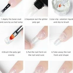 Elvi Polygel Nagels Kit - 6x15 Perfecte Polygel Kleuren Voor De Feestdagen- Nagelverlenging - Polyacryl UV Nagellak-Quick Extension Set- Polygel Color Changing Red-Pink-Polygel Starterspakket- UV Base & Top Coat-Slip Solution-100 Nagel Tips- -Maybelline-winkel 550x822 3